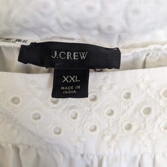J. Crew Square Neck Embroidered Eyelet 100 % Cotton Blouse - Picture 2 of 4